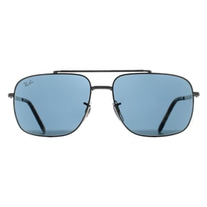 Ray-Ban Rectangle Unisex Polished Silver Blue RB3796