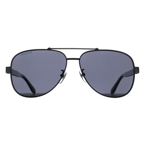 Gucci Aviator Mens Shiny Ruthenium Grey Mirror Polarized GG0528S