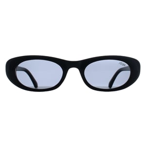 Atum Oval Womens Shiny Black Silver Smoke Noctis