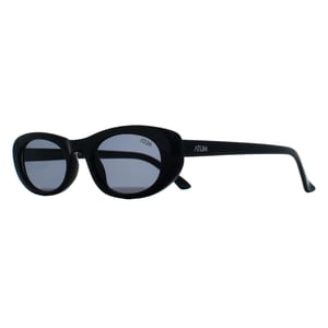 Atum Oval Womens Shiny Black Silver Smoke Noctis