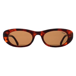 Atum Oval Womens Shiny Brown Tortoise Gold Brown Noctis