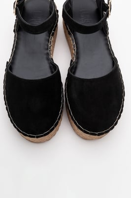 Viba Leren Espadrille Platform Sleehak Sandalen (Dames)