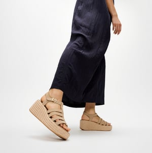 Fitflop Platfforms Espadrilles Womens Ankle Strap Sandals Cappuccino