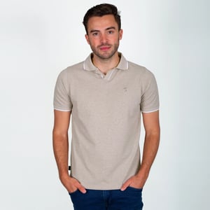 Q1905 Polo shirt stein zand melange