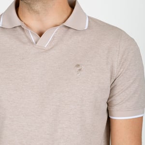 Q1905 Polo shirt stein zand melange
