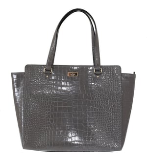 Kate Spade Grå Krokodilmönstrad Läder Elissa Bristol Drive Tote Väska
