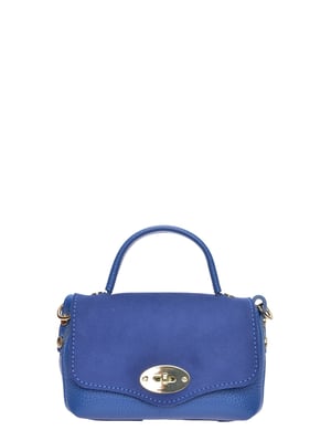 Roberta M Blauw Rundleer Tas