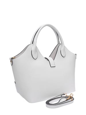 Roberta M Wit Rundleer Tas