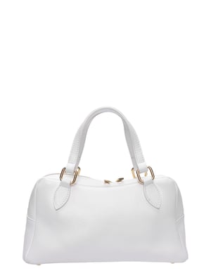 Roberta M Wit Rundleer Tas