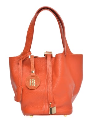 Anna Luchini Oranje Rundleer Tas