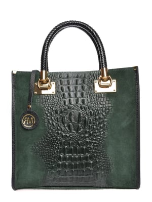 Roberta M Groen Rundleer Tas