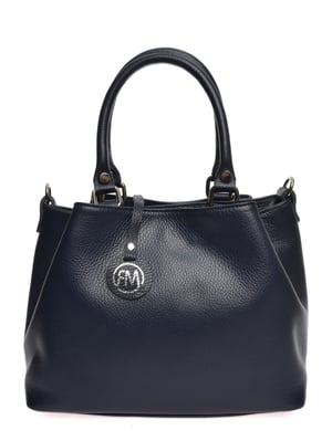 Roberta M Blauw Rundleer Tas