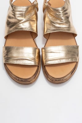 Lunas Leer Side-Zip Plat Hak Sandaal