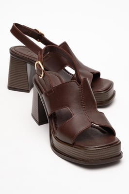 Zennia Leer Platform Sandaal (Women)