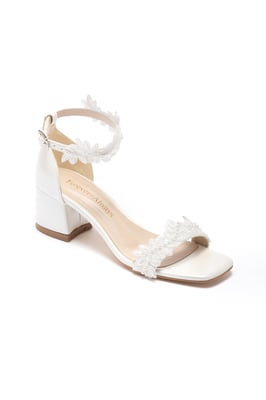Elodie Bridal Lace Block Hak Sandaal