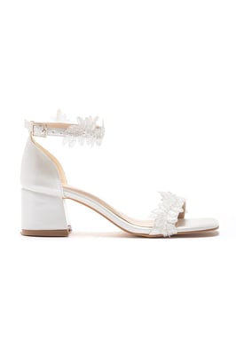 Elodie Bridal Lace Block Hak Sandaal