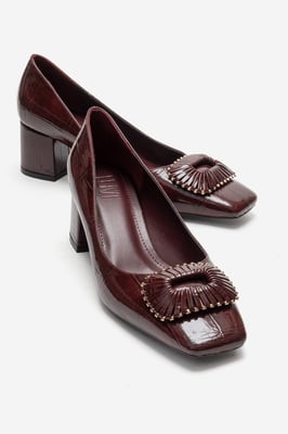 Velora Gesp Vierkante Neus Blokhak Pump (Dames)