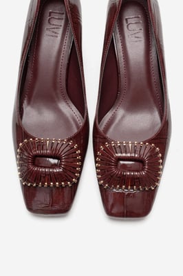 Velora Gesp Vierkante Neus Blokhak Pump (Dames)