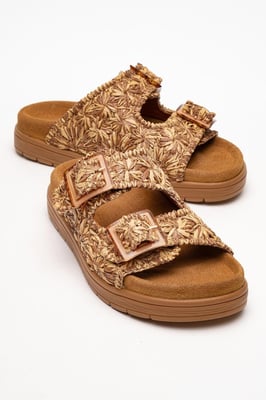 Milana Läder Double‑Strap Sandal (Women)