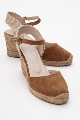 Sinta Suède Leren Platform Espadrille (Dames)