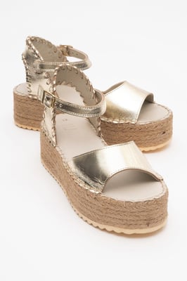 Serez Leren Platform Espadrilles Sandaal (Dames)