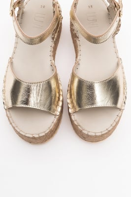 Serez Leren Platform Espadrilles Sandaal (Dames)