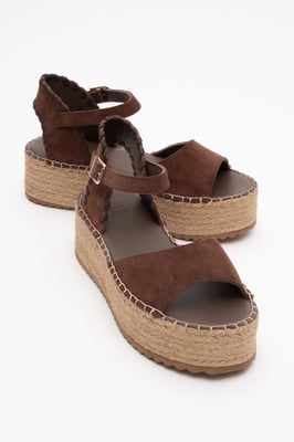 Serez Leren Platform Espadrilles Sandaal (Dames)