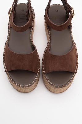 Serez Leren Platform Espadrilles Sandaal (Dames)