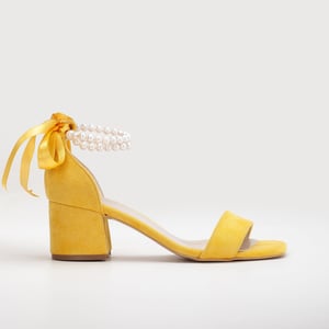 Illy Laag Block Hak Sandalen with Pearls