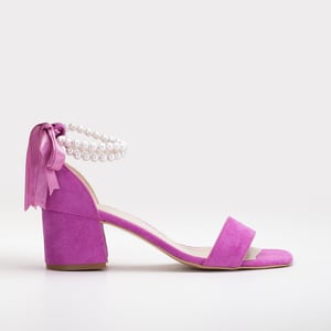 Illy Låg Block Klack Sandaler with Pearls