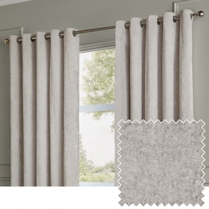 Paoletti Lustre Velvet Fully Lined Eyelet Curtain Pair