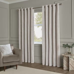 Paoletti Lustre Velvet Fully Lined Eyelet Curtain Pair