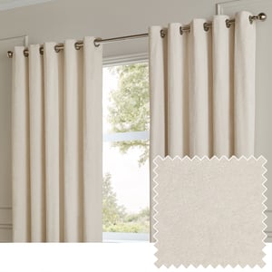 Paoletti Lustre Velvet Fully Lined Eyelet Curtain Pair