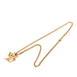 Pre-owned Nigo Gold Plated Squared Logo Pendant Necklace