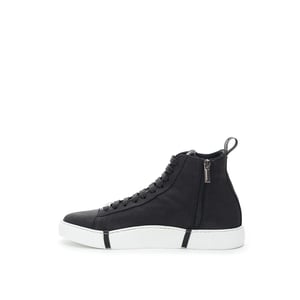 Roberto Cavalli Svart Mocka Läder Hög Top Sneakers