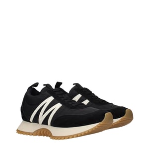 Moncler Zwarte Stoffen Lage Sneakers