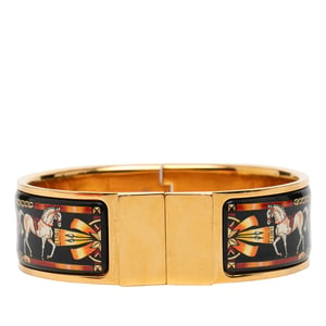 Tweedehands Brede Emaille Paard Loquet Armband Pm