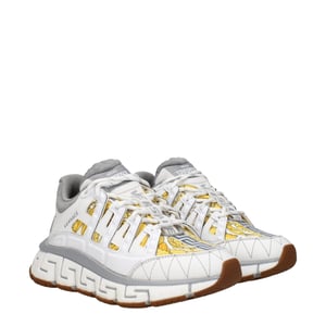 Versace Witte Stoffen Sport Sneakers