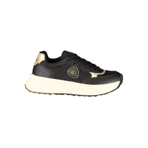 Blauer Zwarte Leren Dames Sneakers