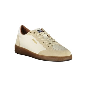 Blauer Witte Leren Heren Sneakers