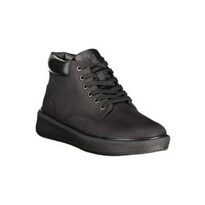 Lumberjack Zwarte Leren Sneakers Voor Mannen