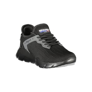Blauer Zwarte Polyester Heren Sneakers