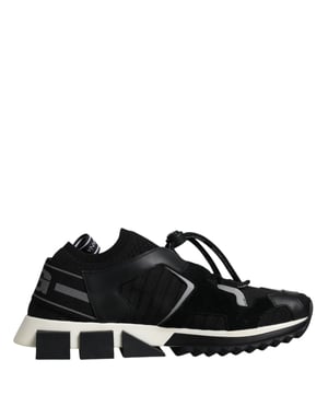 Dolce & Gabbana Zwart Witte Logo Sorrento Heren Sneakers Schoenen