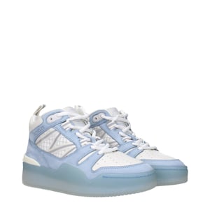 Moncler Witte Leren Hoge Sneakers