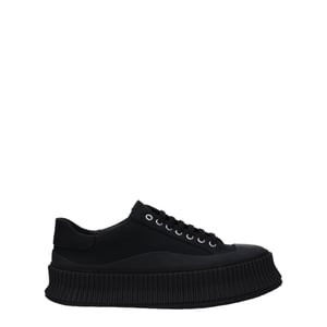 Jil Sander Svarta Textil Plattformssneakers