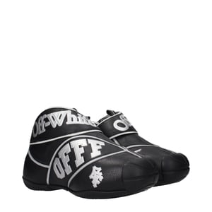 Off-White Zwarte Leren Hoge Sneakers