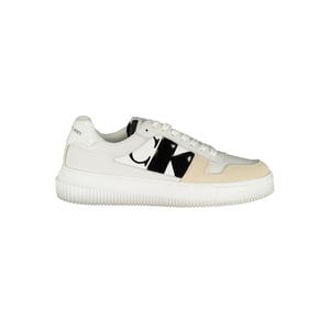 Calvin Klein Elegante Witte Veterschoenen met Contrastdetail