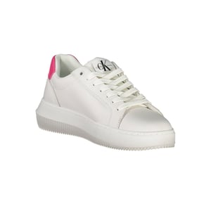 Calvin Klein Vita Lädersneakers för Dam