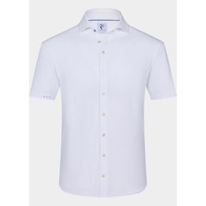R2 Amsterdam Casual hemd korte mouw solid seersucker short sleeve 132.wspss.031/004