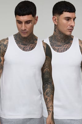 Tall 2 Pack Basic Regular Fit Vests